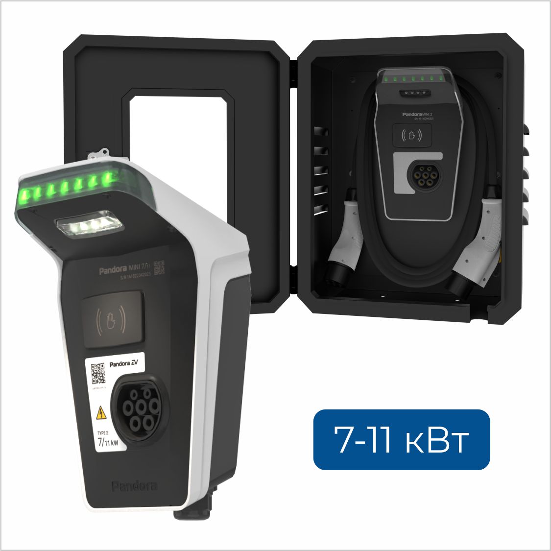 Pandora MINI  711 ( с универсальной розеткой) + DOTS G дверь стекло на стену