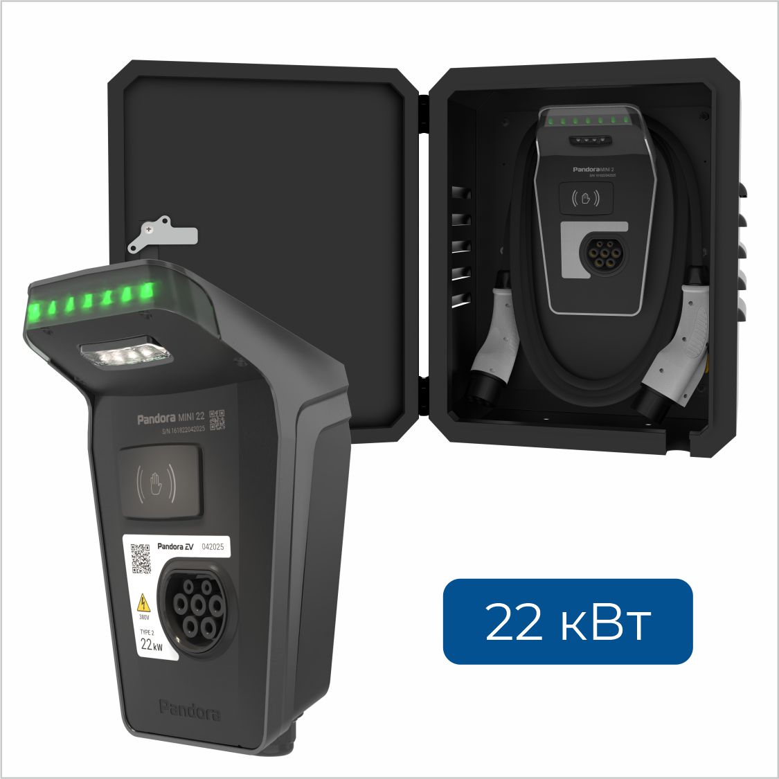 Pandora MINI 22  + DOTS S дверь cталь на стену