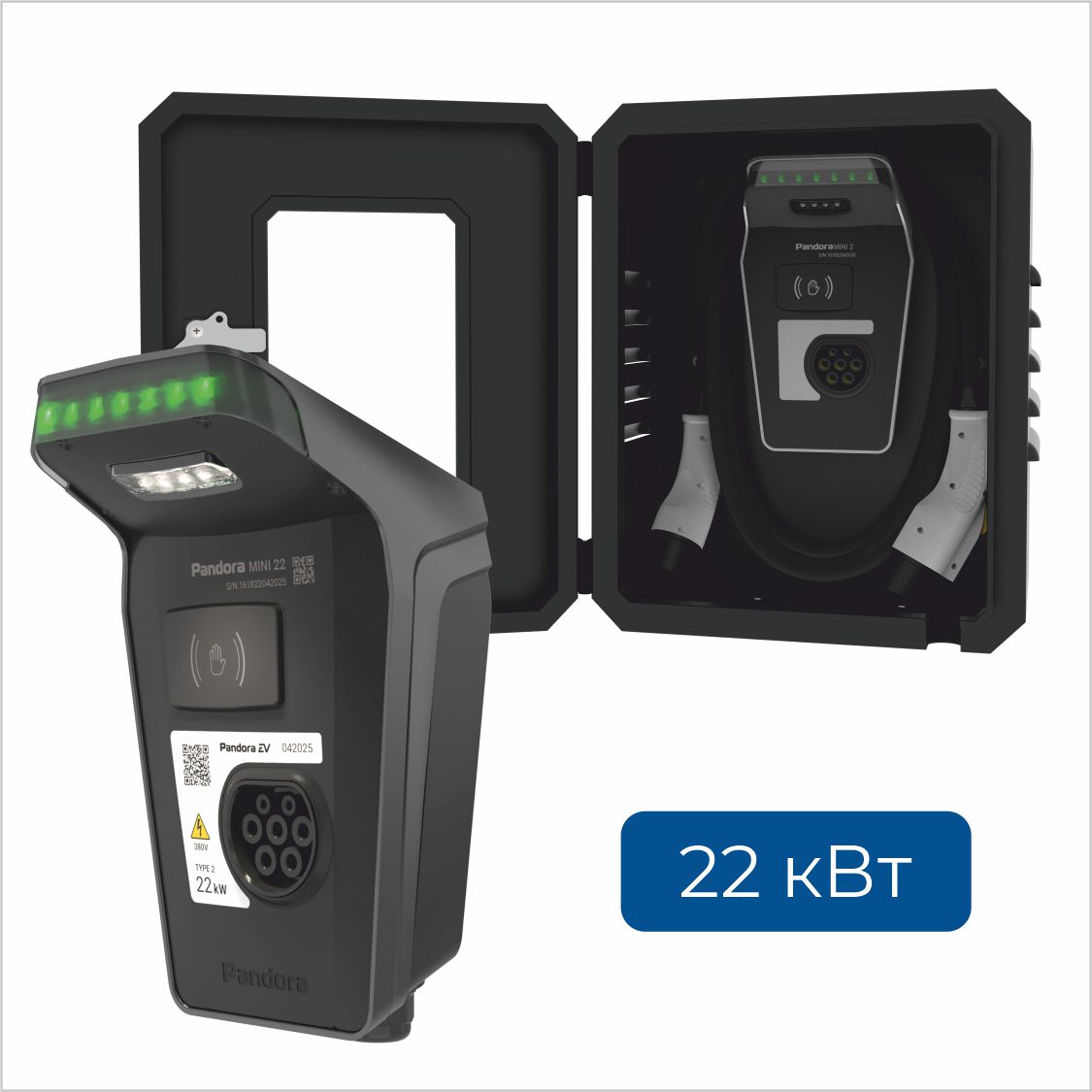 Pandora MINI 22  + DOTS G дверь стекло на стену